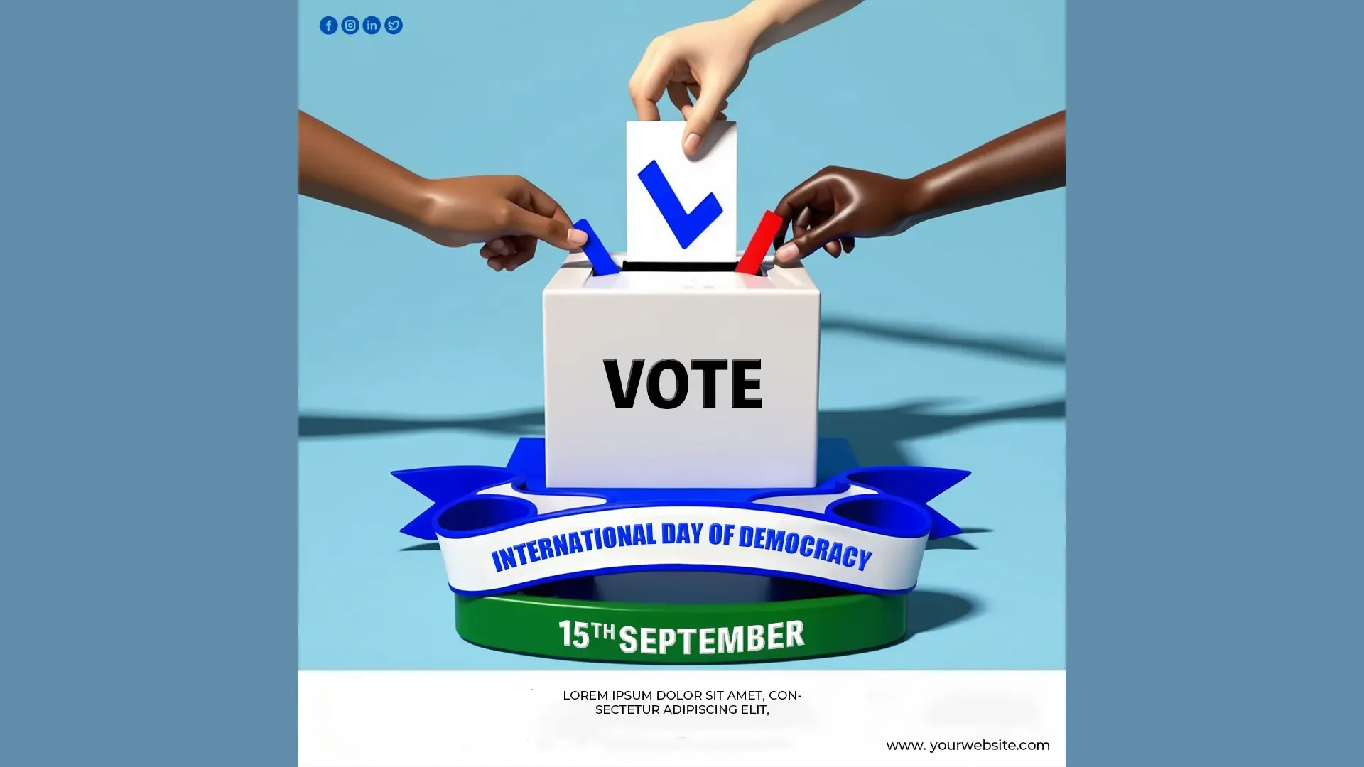 Modern Realistic Voting Instagram Post for International Day of Democracy image